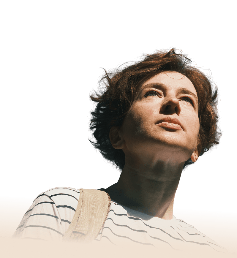 Woman thinking while looking away